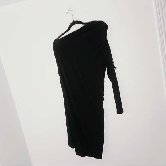 New Birgitte Herskind Bjorg One Shoulder Jersey Knit Dress Black Size M - Picture 3 of 8